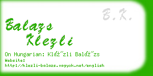 balazs klezli business card